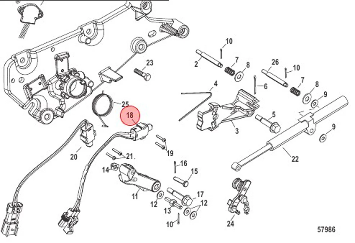 interruptor-sensor-mudança-velocidade-mercruiser-8M0095575-nauticaclaumar Sensor interruptor engate mudança velocidade 4.5 Mercruiser
