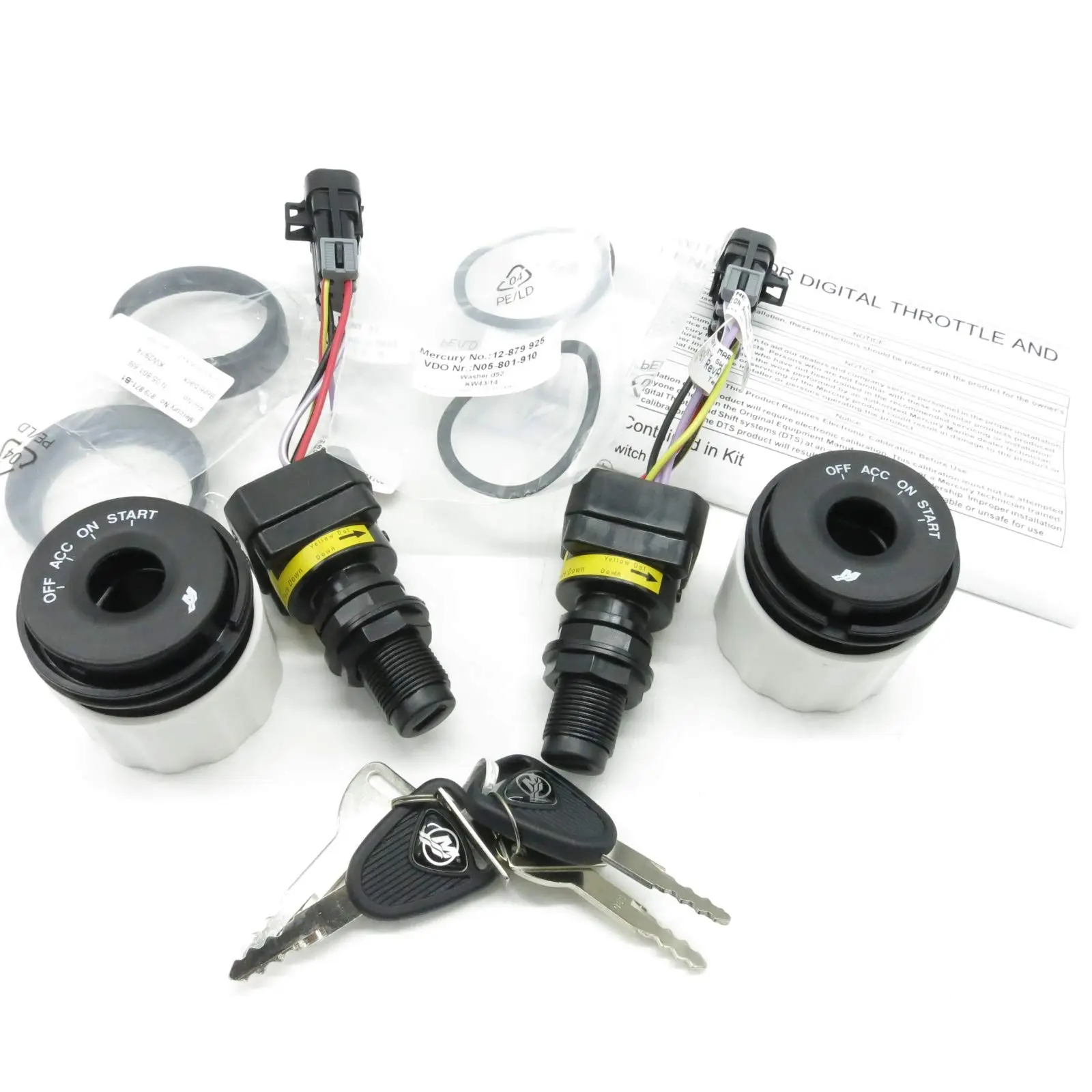 kit-chave-ignição-mercury-mercruiser-dupla-parelha-motor-4-estagios Kit chave de ignição dupla 4 posições Mercury Parelha motor
