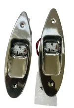 Luz de navegação olho tubarão 12 volts LED par Inox