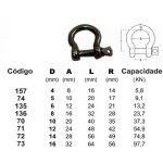 Manilha Balão aço inox 8mm tipo ferradura 