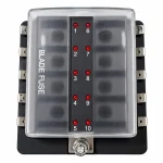 Bloco porta fusível 10 Fusíveis com luz 12V carro Barco