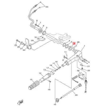 Bucha mante de direção motor Yamaha 2T 8CMH 15FMHs 15G